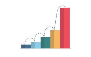 Column chart and business finance statistic analyzing graph concept flat vector illustration.