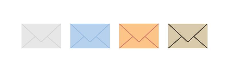 Envelope and mail flat vector illustration.