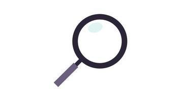 Magnifying glass and search flat vector illustration.