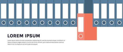 Archive and folder flat vector illustration.