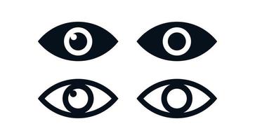 ojo de diseño simple y vista, retina, escanear ojos ilustración vectorial plana. vector