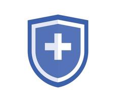 Insurance protection and security shield symbol flat vector illustration.