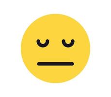 Simple emotion face and yellow cartoon emoji flat vector illustration.