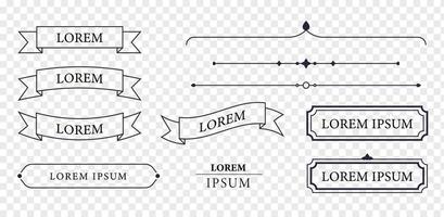 Ilustración de vector plano de diseño de concepto de banner de marco de línea y ornamento vintage.