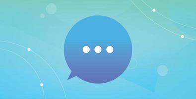 Speech bubble and speak balloon on artificial intelligence website background flat vector illustration.