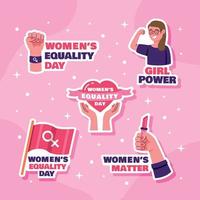 Woman Equality Day Sticker Concept vector