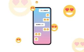 Voice and text messages and people communicating social media app flat vector illustration.