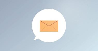 Email notification in a speech bubble and new message flat vector illustration.