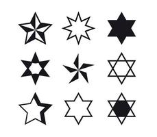 diseño simple estrellas de diferentes estilos y modelos mixtos ilustración vectorial plana. vector