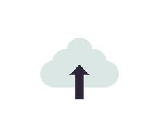 Cloud uploading and datacenter flat vector illustration.