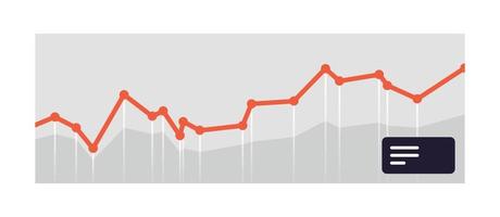 análisis de gráficos y análisis de datos de gráficos planificación de la estrategia de la empresa ilustración vectorial plana. vector