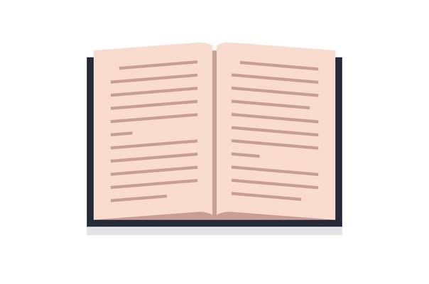 Encyclopedia and book flat vector illustration.