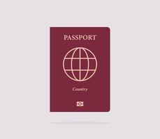 International passport and on white background flat vector illustration.