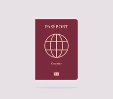 International passport and on white background flat vector illustration.