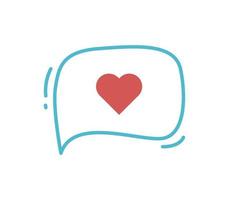Heart and chat bubble concept flat illustration. vector