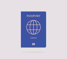 pasaporte internacional y en la ilustración de vector plano de fondo blanco.