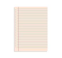 Blank sheet paper and white lined paper on white background flat vector illustration.