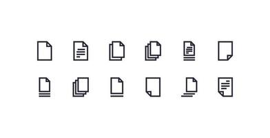 Document and paper variety simple app icons flat vector illustration.