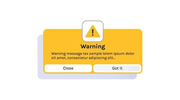 Warning and messages app interface elements flat vector illustration.