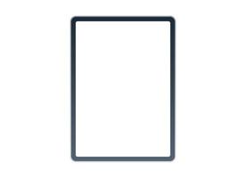 Tablet pc front view and technology flat vector illustration.