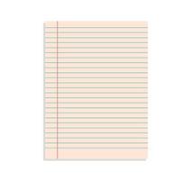 Blank sheet paper and white lined paper on white background flat vector illustration.