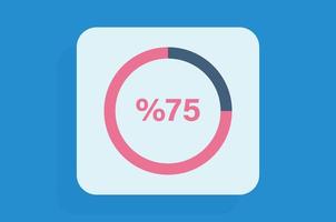 Load status icon and process the data circle percentage diagram flat vector illustration.