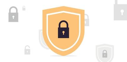 Security and shield simple flat vector illustration.