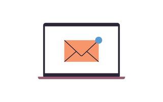 New incoming email notification and email inbox message notification new unread mail business communication flat vector illustration.