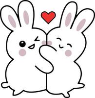 Cute Bunny Couples Character, Vector, Love Couples EPS, And Image vector