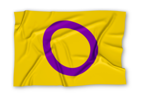 drapeau intersexuel réaliste png