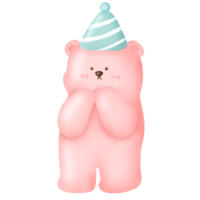 lindo urso rosa. png