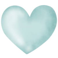 aquarela coração azul bonito png