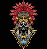 Aztec warrior illustration with premium quality stock vector