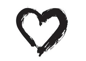 día de San Valentín. corazones grunge dibujados a mano. ilustración vectorial de corazones rojos.