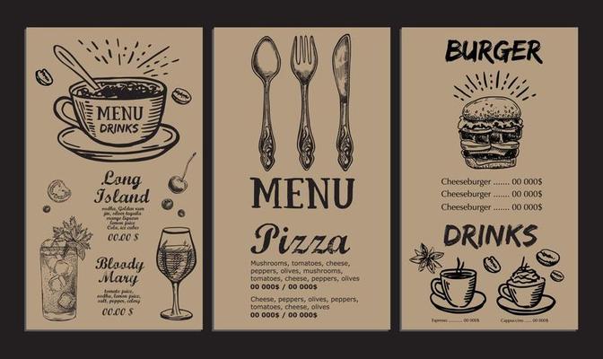 Restaurant cafe menu, template design. Food flyer.