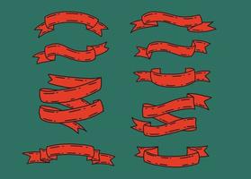 Ribbon hand drawn illustrations. vector