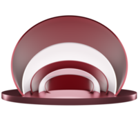 scena del prodotto del pallet del palco del podio e illustrazione 3d della curva del cerchio di visualizzazione png