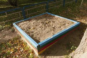 caja de arena para niños, primer plano foto