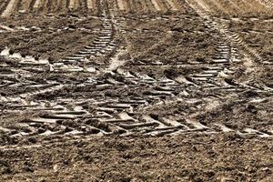 land plowed field photo