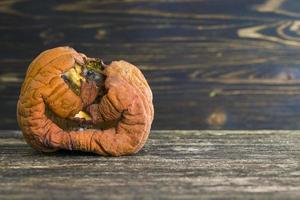 Rotted pumpkins, close up photo