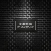 Beautiful realistic dark night gray block brick wall with ray of light pattern texture background. Black seamless vector backdrop illustration for continuous replicate.