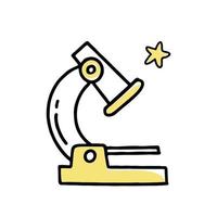 The clipart doodle microscope. Vector illustration in line style.