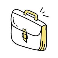 The clipart doodle briefcase. Vector illustration in line style.