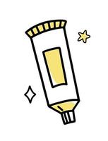 A tube of clipart doodle paint. Vector illustration in line style.