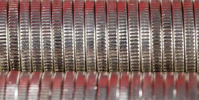 Coins red light stack. photo