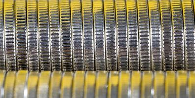 Coins yellow stack. photo