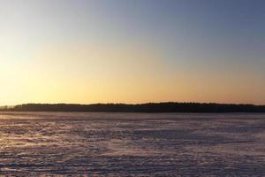 Winter landscape in the field photo