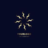 Golden Luxury Logo abstract shape design and vector template for Infinite Square  symbol Logotype concept icon design