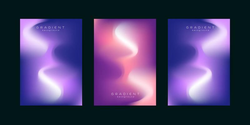 Colorful Abstract fluid wave background. Set of abstract gradient blue, pink, red, purple and brown flow curve