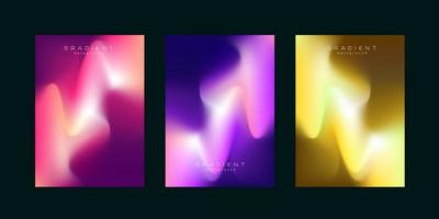 Colorful Abstract fluid wave background. Set of abstract gradient flow curve. and trendy pastel abstract background design vector